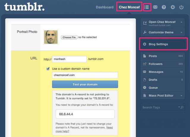 Can you delete your main tumblr account? | synonym