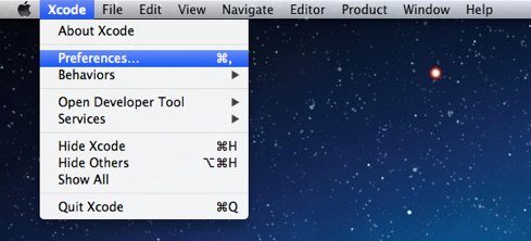 Go to Xcode Preferences