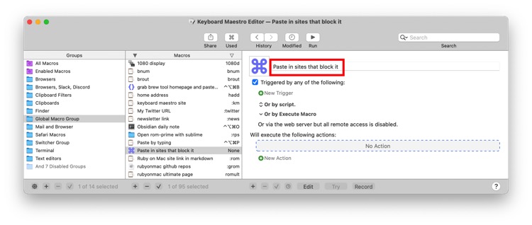 Keyboard Maestro Rename Macro