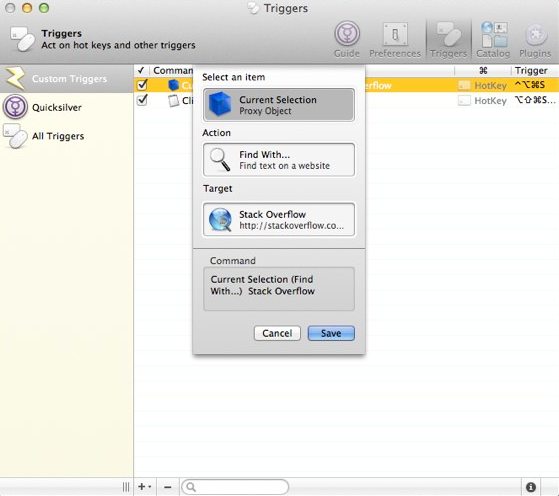 Stack Overflow search in Quicksilver
